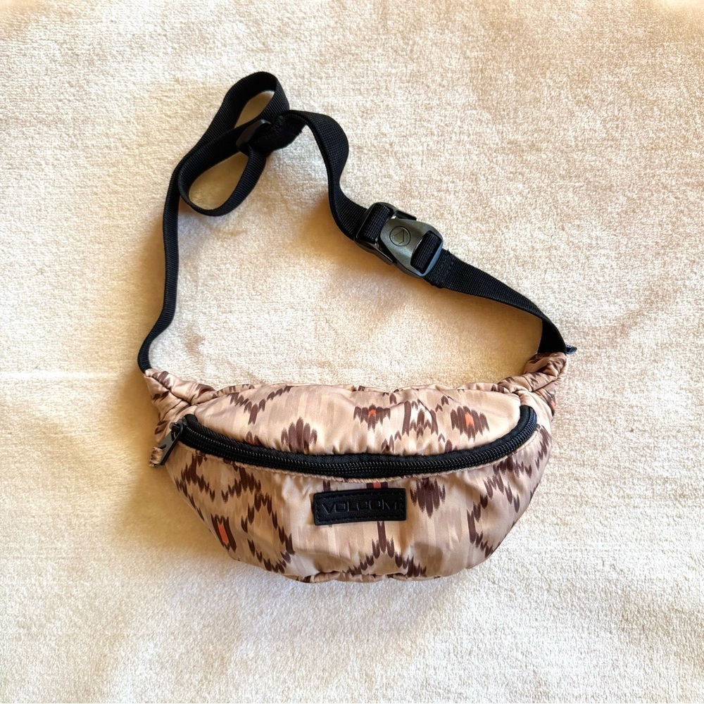 Brown Abstract Volcom Moon-Shaped Waist Bag